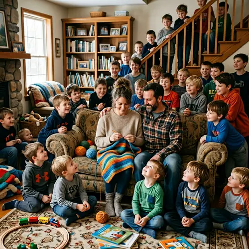 Warm Family Moments: 42 Boys in Adoration