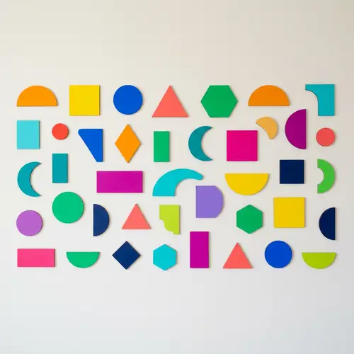 Colorful Abstract Shapes: Minimalist Design