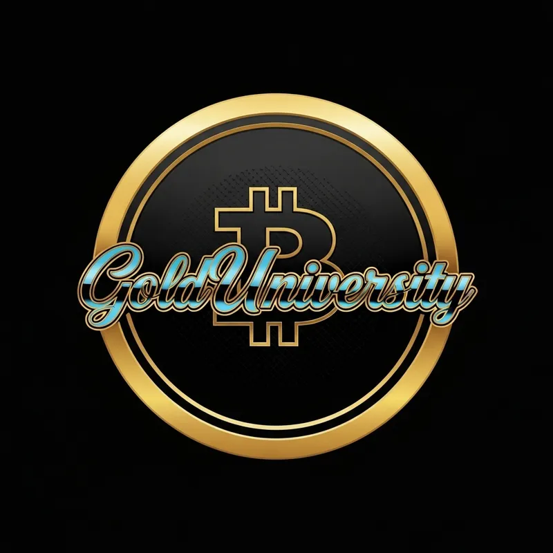 Gold University Logo Design - Elegant Coin Style