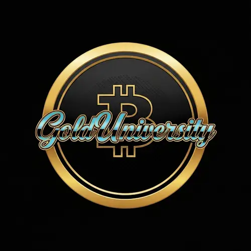 Gold University Logo Design - Elegant Coin Style