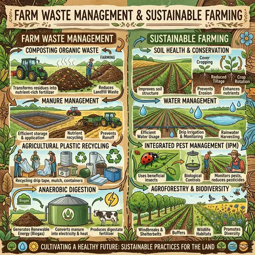 Farm Waste Management & Sustainable Farming Poster