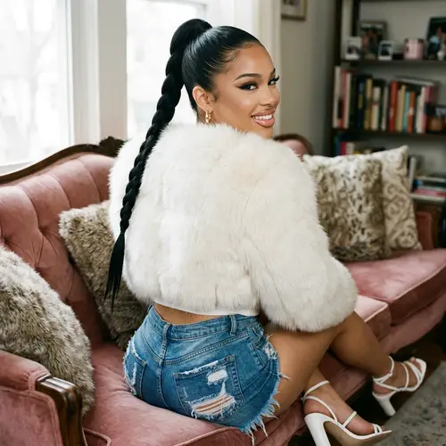 Bratz-Style Girl Posing on a Sofa