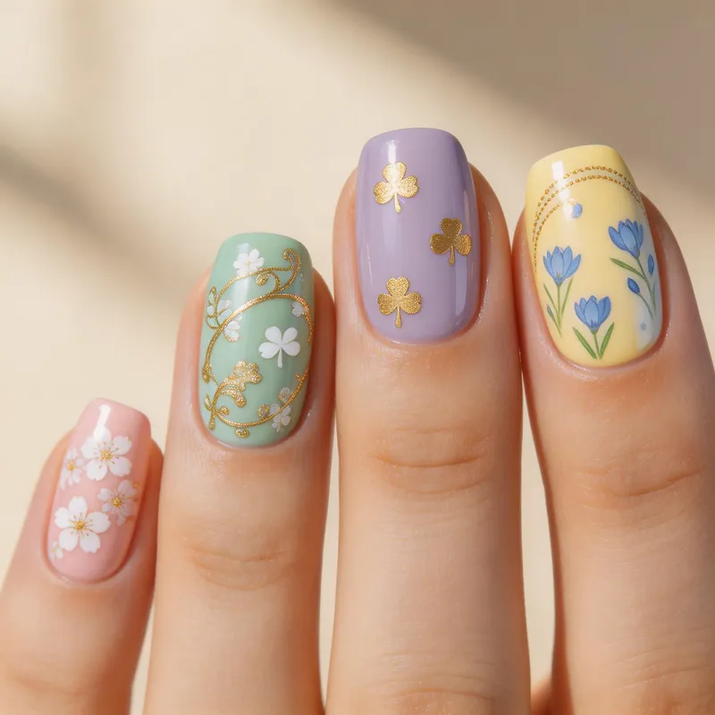 Stunning Nail Art Design with Vibrant Patterns