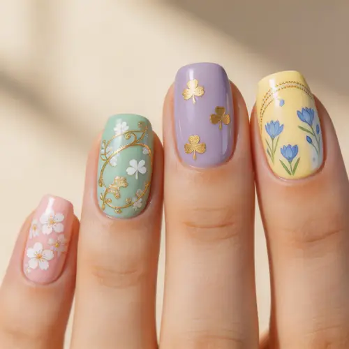 Stunning Nail Art Design with Vibrant Patterns