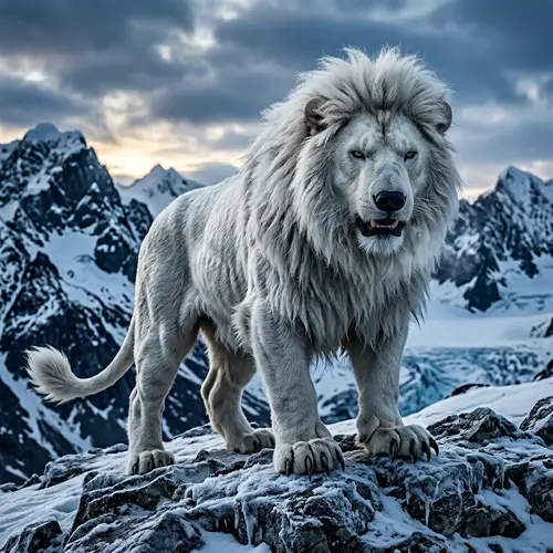 Majestic Mythical Creature: Lion and Polar Bear Blend