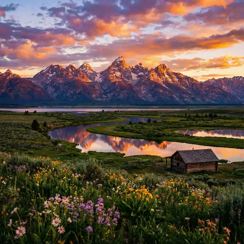 Breathtaking Sunset Over Mountain Landscapes