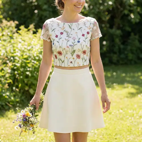 Embroidered Crop Top Design for Weddings