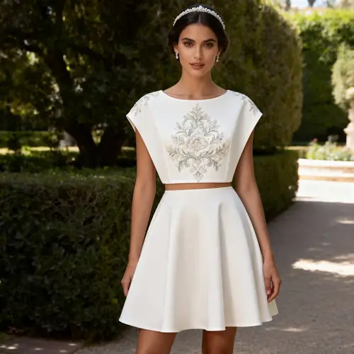 Embroidered Crop Top Design for Weddings