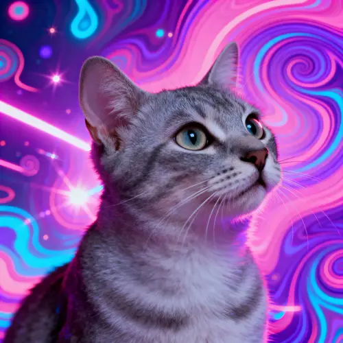 Psychedelic Cat Art: Colorful Head & Shoulders