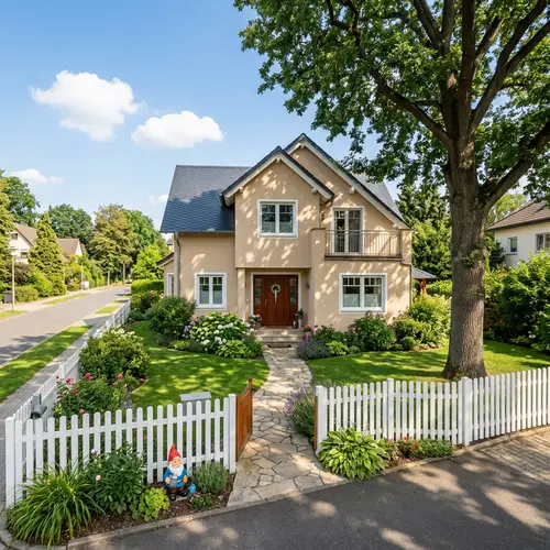 Modern Two-Story House in Peaceful Suburban Setting