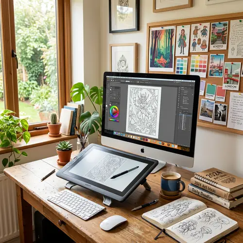 Graphic Design and Illustration Workstation Setup | Creative Workspace