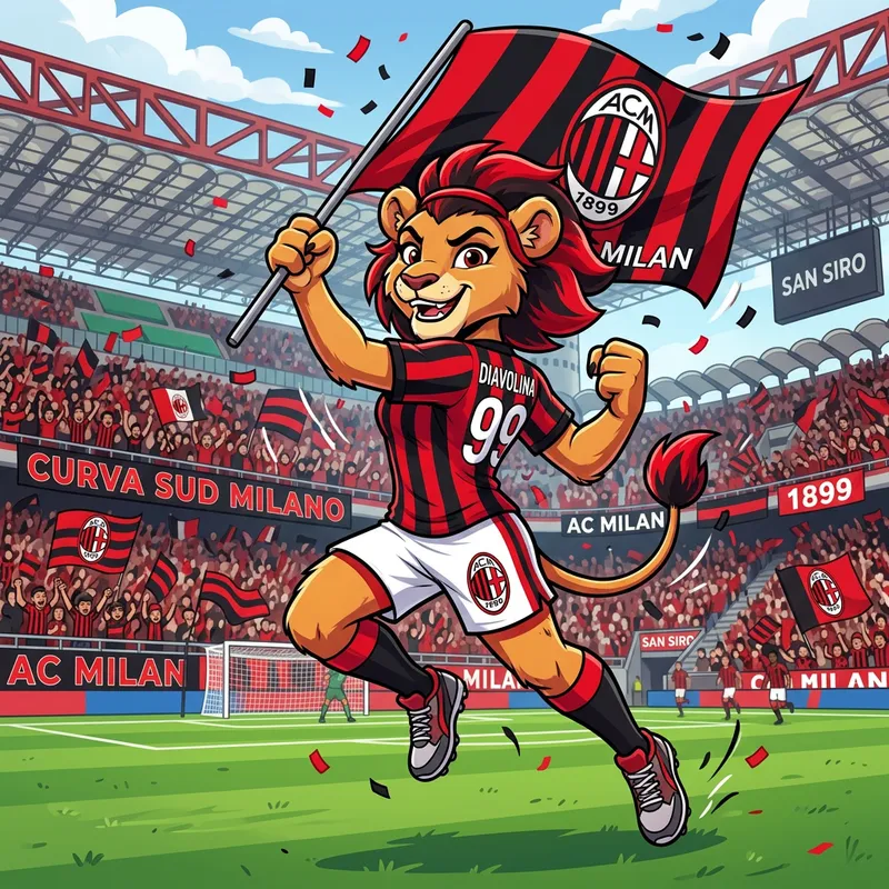 Milan Female Mascot: Cartoon Style