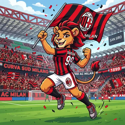 Milan Female Mascot: Cartoon Style