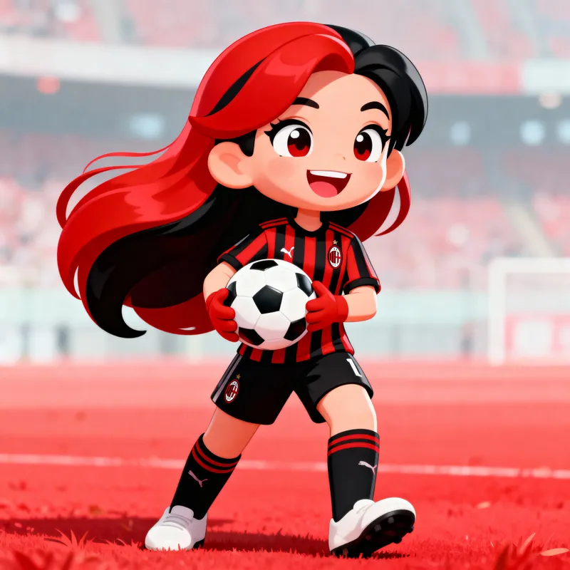 Milan Female Mascot: Cartoon Style