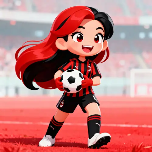 Milan Female Mascot: Cartoon Style