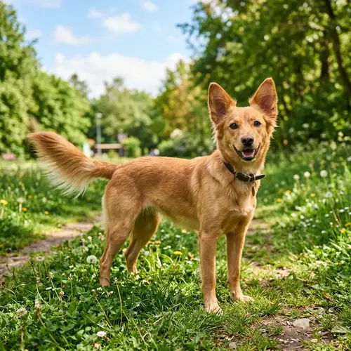Light Brown Dog with Fox-Like Ears | Tranquil Pet Companionship