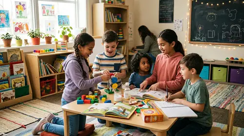 Children Learning Together in a Warm Environment