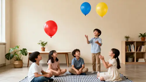 Calm Organized Kids Party with Balloons