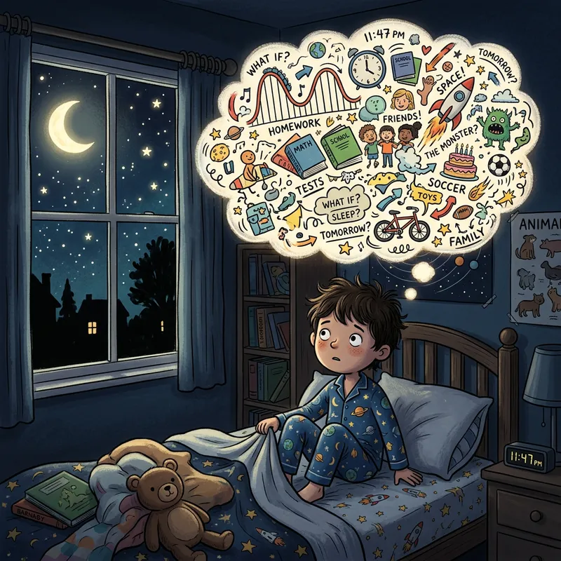 Racing Thoughts: A Child's Nighttime Reflection Racing Thoughts: A Child's Nighttime Reflection