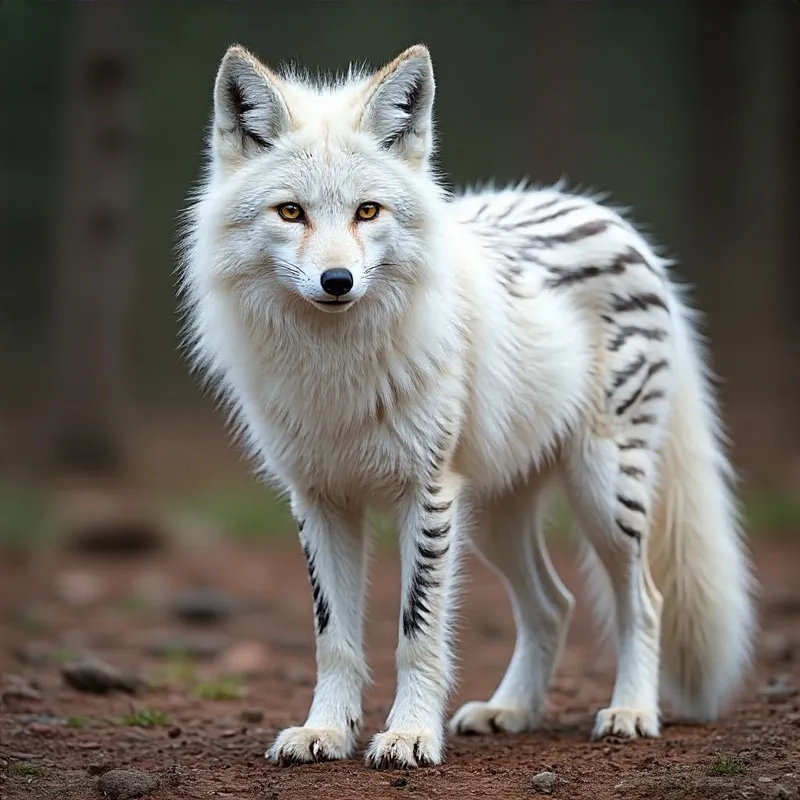 Unique Arctic Fox-Wolf-Coyote-Zebra Hybrid