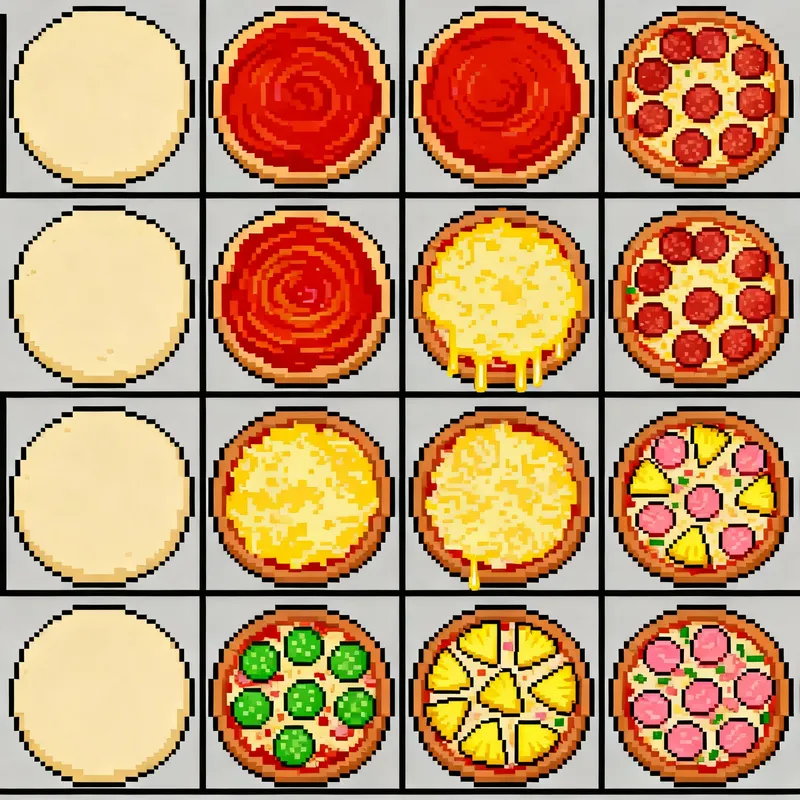 2D Game Pizza Sprite Sheet Creation