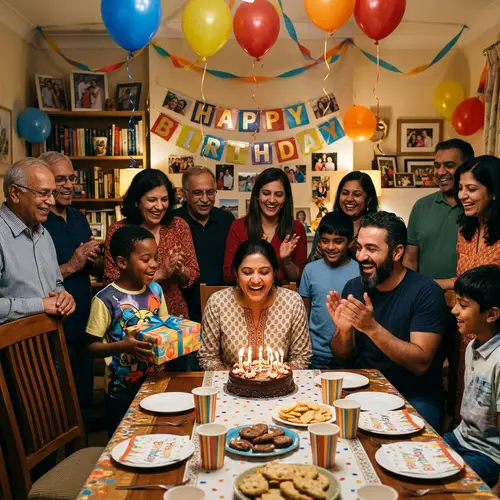 Diverse Jehovah's Witnesses Birthday Celebration at Home