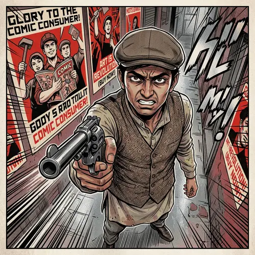 South Asian Man with Weapon - Japanese Manga Style Art