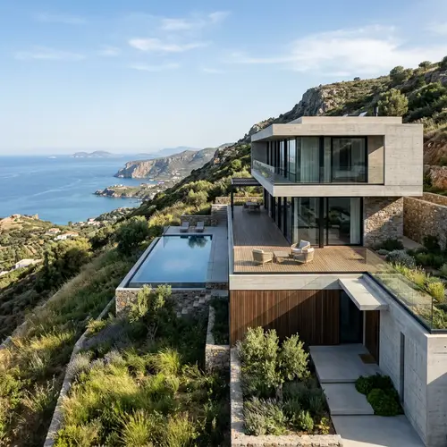 Modern Minimal Villa on a Slope