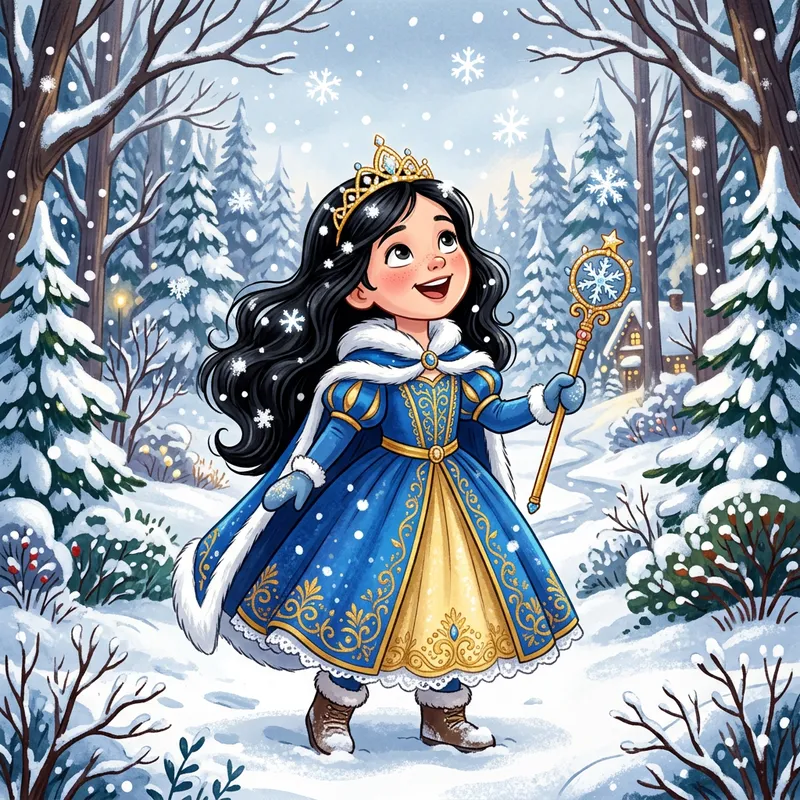 Enchanting Winter Princess in Magical Forest | Artistic Beauty