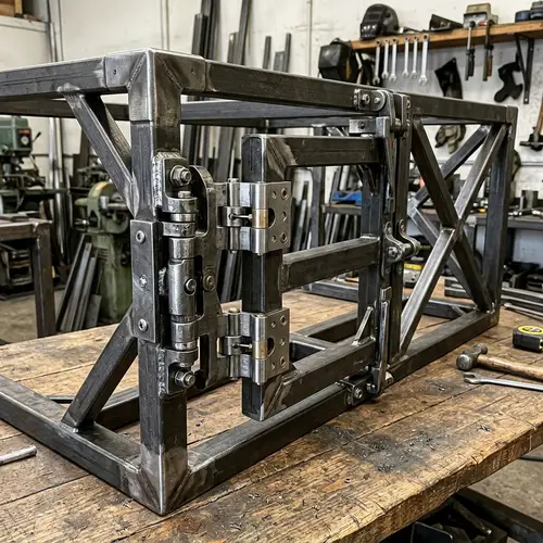 Metal Frame with Hinges - Sturdy and Detailed Design