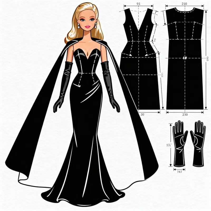 Elegant Barbie Dress Sewing Pattern