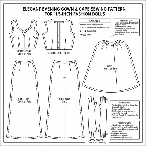 Elegant Barbie Dress Sewing Pattern