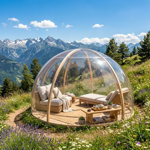 Sunny Wellbeing Bubble in Pyrenees Mountains