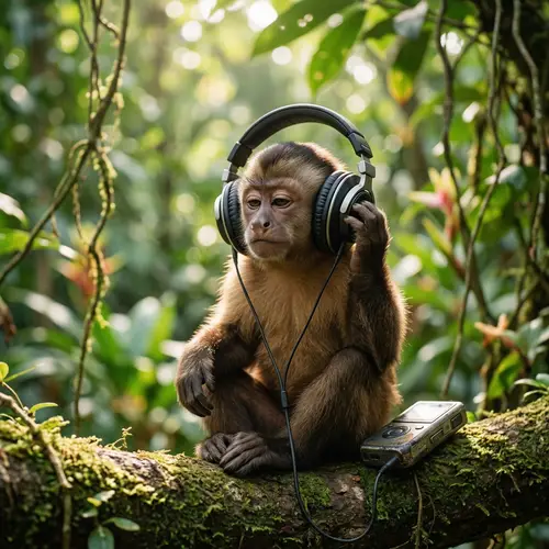 Monkey Enjoying Music - Fun Animal Moments