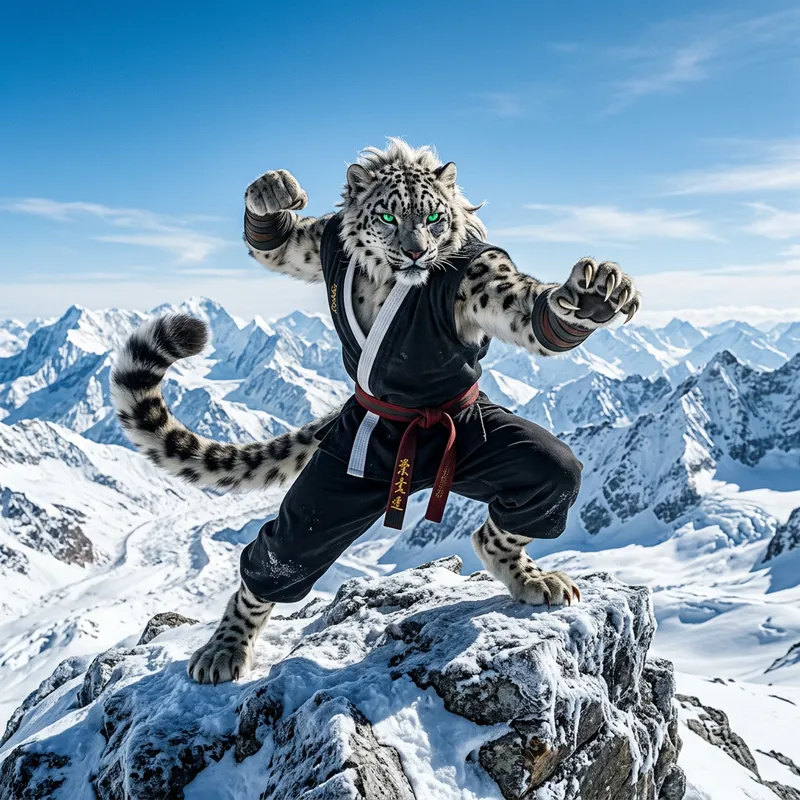 Tai Lung Martial Arts Snow Leopard Fight Stance