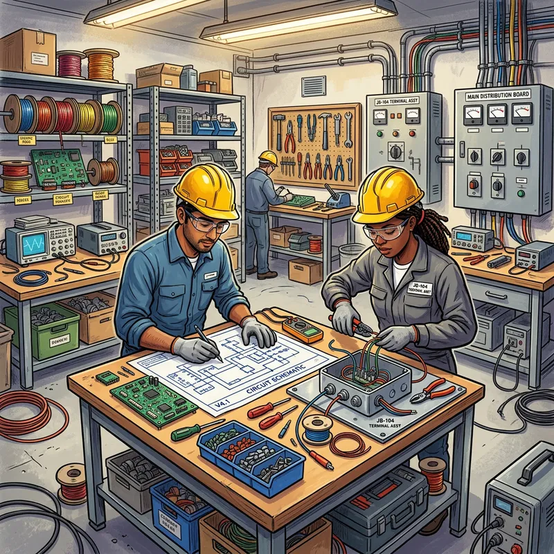 Electrical Working Scene | Diverse Experts in Action
