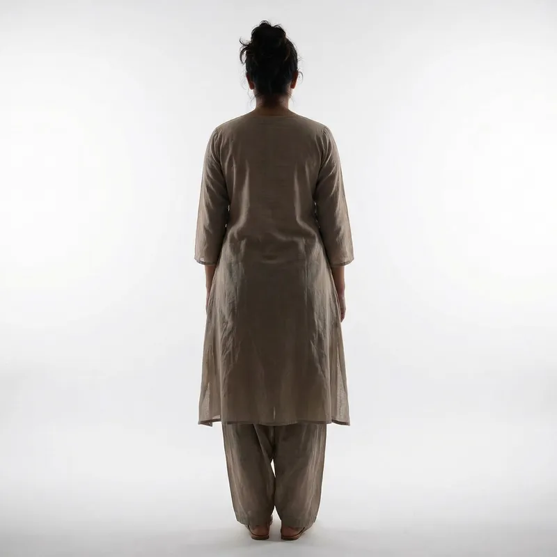 Mysterious Woman Figure on White Background