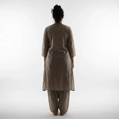 South Asian Female Silhouette on White Background