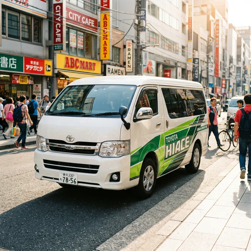 Vibrant Toyota Hiace Van in Urban Setting