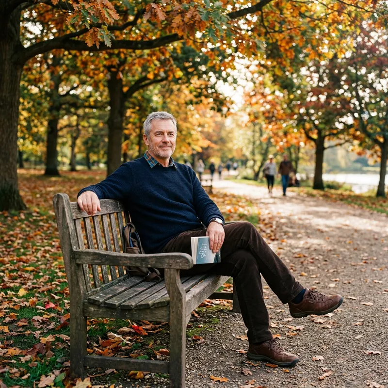 Man Sitting on Bench - Relaxation Moments