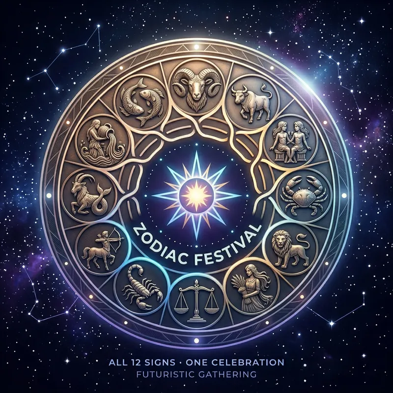 Zodiac Signs Festival Icon - Futuristic Design