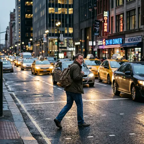 Daring Pedestrian Crossing | City Traffic Scene
