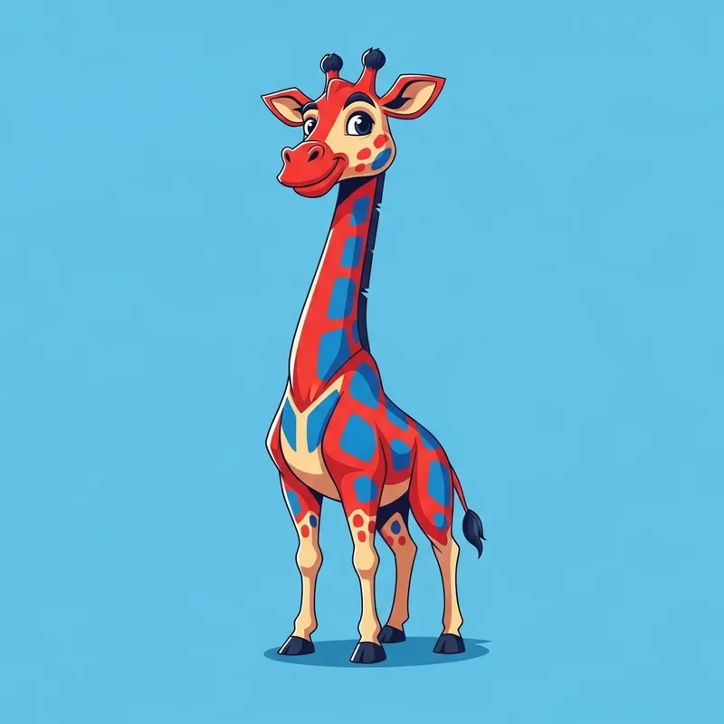 Red and Blue Giraffe Mascot for Elevation Rentals