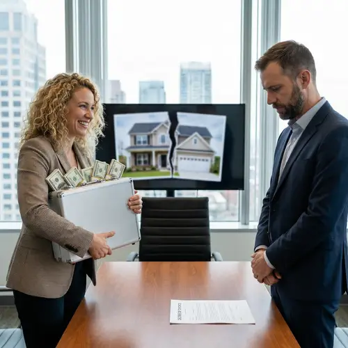 Emotionally Charged Divorce Scene: Financial Victory vs. Loss