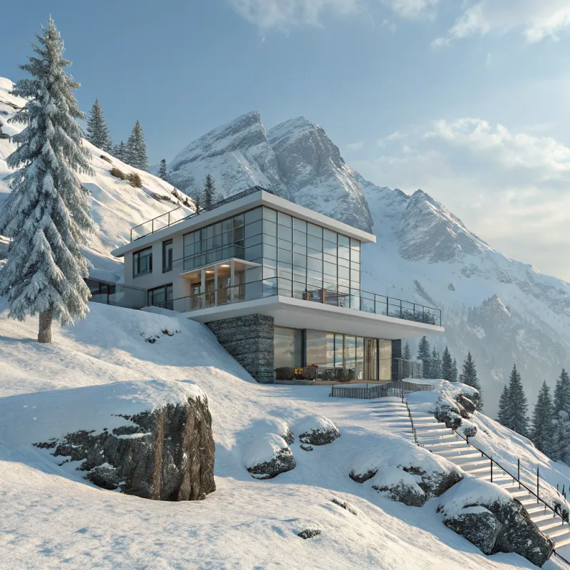 Modern Minecraft Base Ideas in Snowy Biome