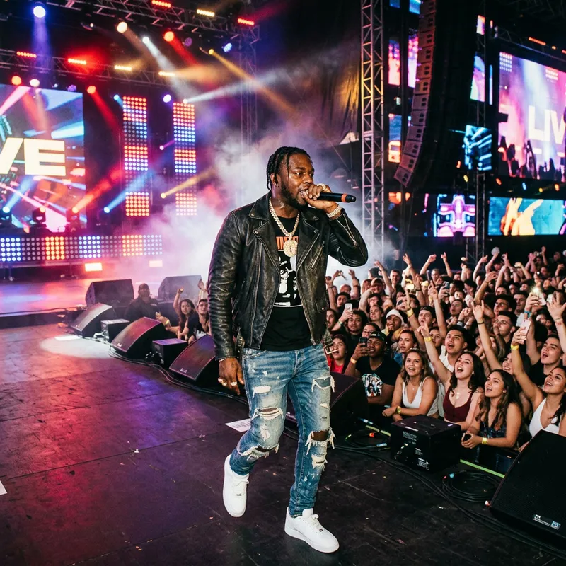 Trapstar Concert: High-Energy Performance by Black Rapper