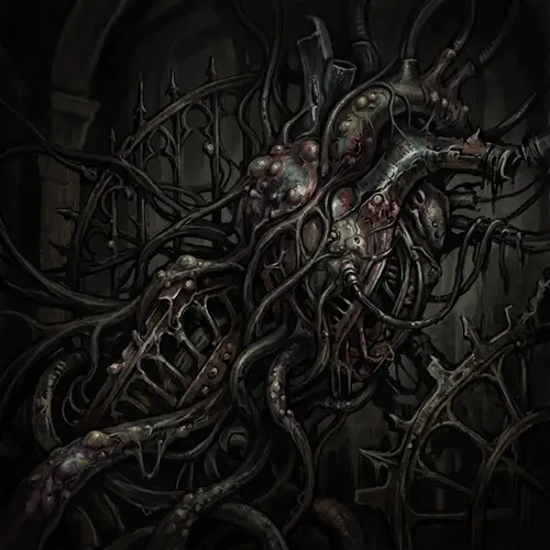 Macabre Infection Art: Gothic Bio-Mechanical Style