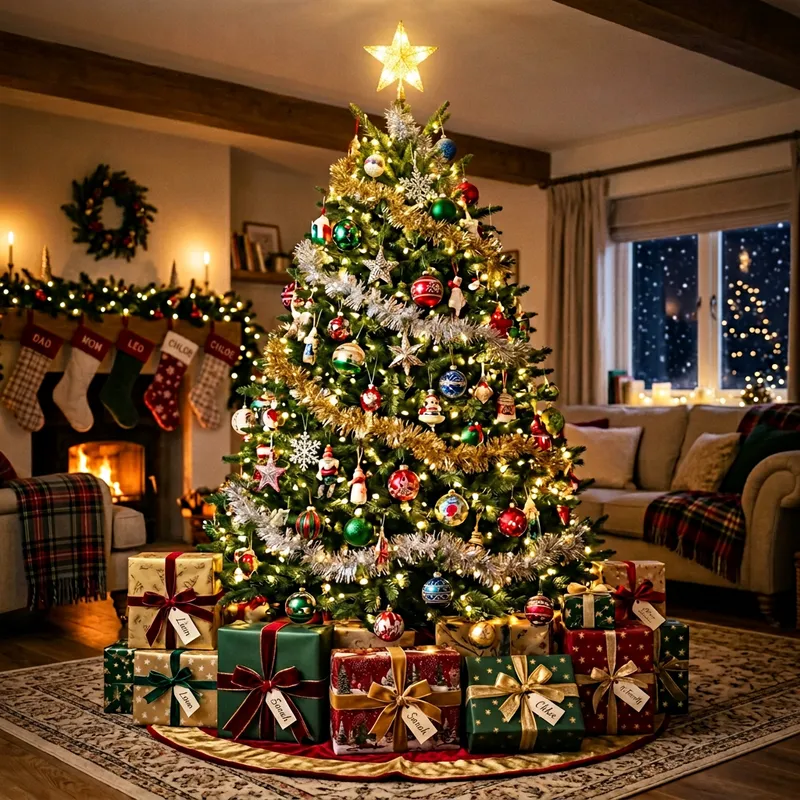 Sparkling Christmas Tree Decorated Whimsically Sparkling Christmas Tree Decorated Whimsically