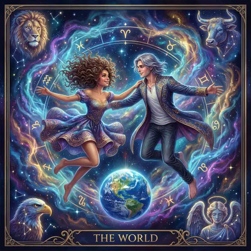 The World Tarot Card Illustration - Cosmic Connection