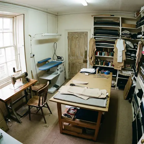 Explore a Tailor Workshop Layout with Pencil Sketch